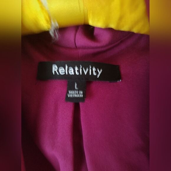 Relativity Magenta Draped Open Front Jacket | Women’s Size Large | NWT - Picture 5 of 7